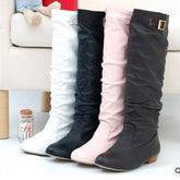 High Heeled Boots Women Round Toe Knee Booty Winter-BS00956-Veeddydropshipping